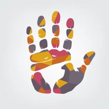 Mosaic handprint Stock Illustration