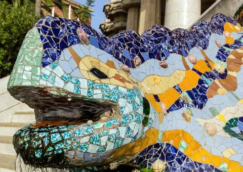 Mosaic head lizard 스톡 사진