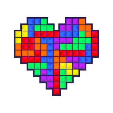 Mosaic heart colored Stock Illustration