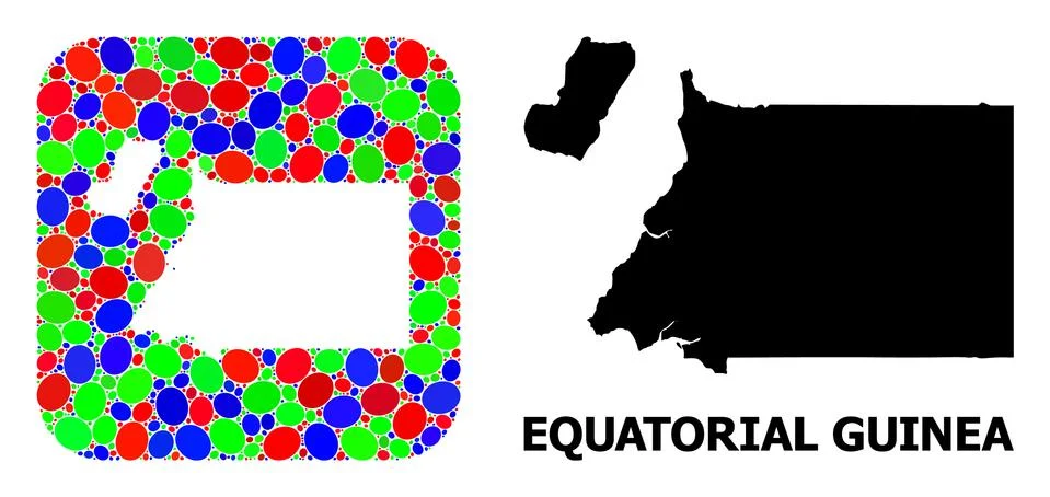 Mosaic Hole and Solid Map of Equatorial Guinea Stock Illustration