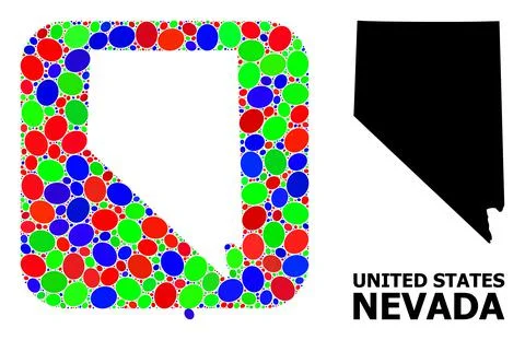 Mosaic Hole and Solid Map of Nevada State Stock Illustration