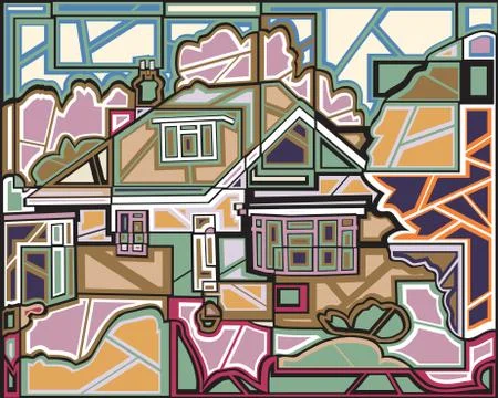 Mosaic home Stock Illustration
