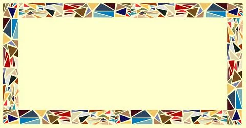 Mosaic horizontal frame. Vector rectangle background Stock Illustration
