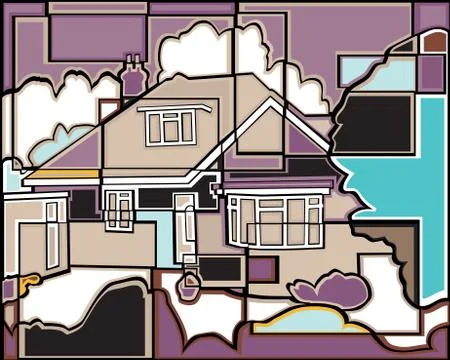 Mosaic house Stock-Illustration
