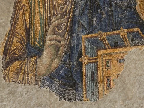 Mosaic icon of Jesus Christ Stock Footage