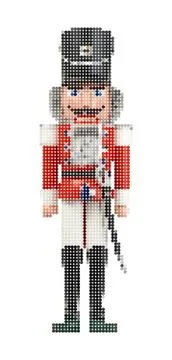Mosaic illustration of a nutcracker soldier Stock Illustration