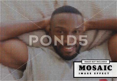 Mosaic Image Effect PSD Template