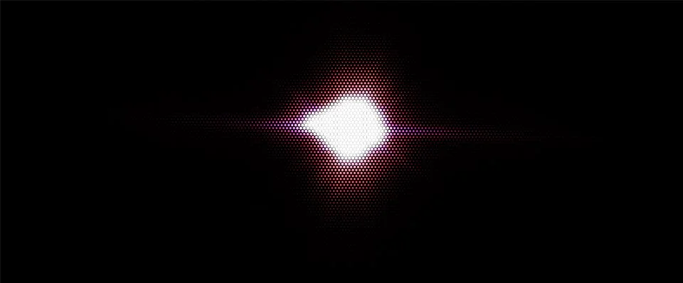 Mosaic image of light source from hexagons. Honeycomb structure. Vector illus Stock Illustration