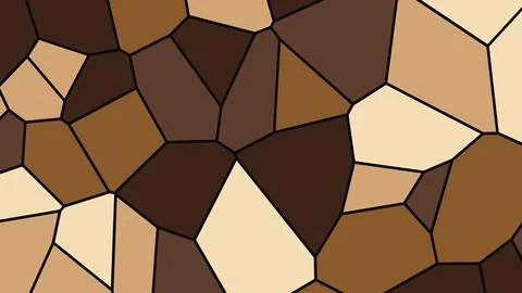 A mosaic of irregular polygon shapes in brown and beige tones fills the frame Иллюстрация