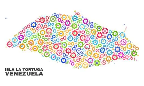 Mosaic Isla La Tortuga Map of Gear Items Illustrazione stock