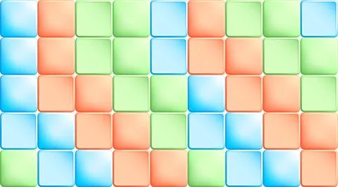 Mosaic jigsaw puzzle pattern with multi colored tiles of square cubes. Rand.. Stock-Illustration