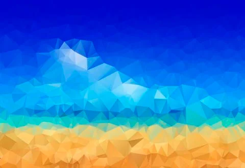 Mosaic landscape of the beach Stock Illustration