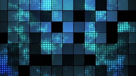 Mosaic light show of colored squares Stock Footage 107085131