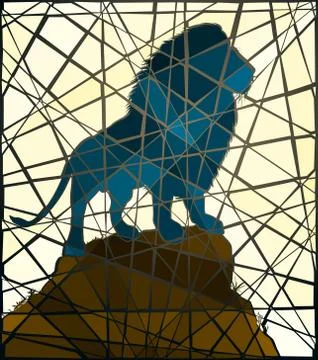Mosaic lion Stock Illustration
