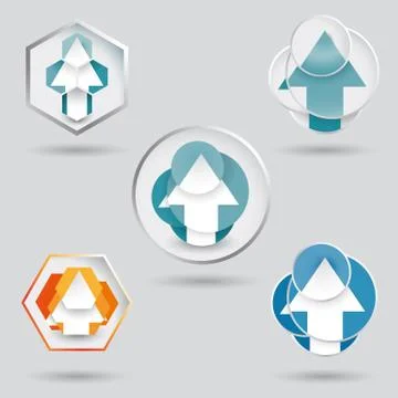 Mosaic logo design with arrow element Stock Illustration
