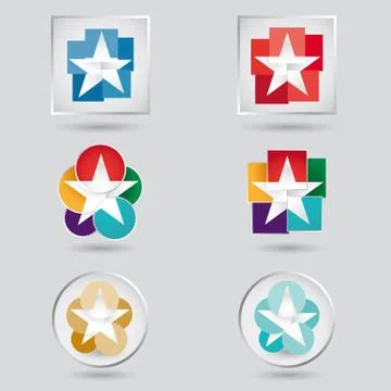 Mosaic logo design with star element Stock Illustration