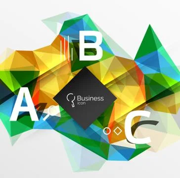 Mosaic low poly abstract background with infographics Stock Illustration