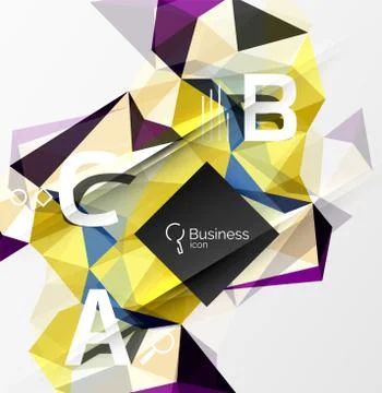 Mosaic low poly abstract background with infographics Stock Illustration