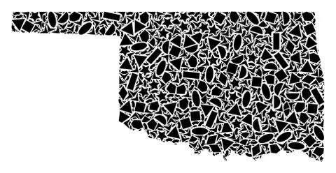 Mosaic Map Of Oklahoma State of Geometric Figures Stock Illustration