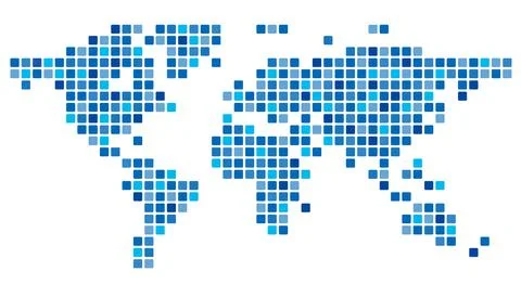 Mosaic map of the world Stock Illustration