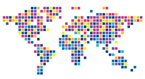 Mosaic map of the world Stock Illustration