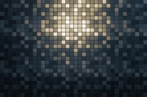 Mosaic metallic square pattern background Stock Illustration