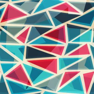 Mosaic modern triangles seamless pattern Stock Illustration