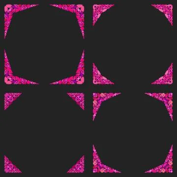 Mosaic page border design set - vector design elements Stock Illustration