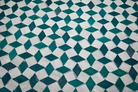 Mosaic pattern background ,  old  table 3d cubes Stock Photos