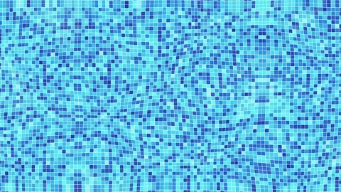 Mosaic pattern of blue tiles creating a wavy water effect across the surface Stock Footage 325037782