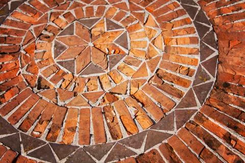 Mosaic pattern in bricks 스톡 사진