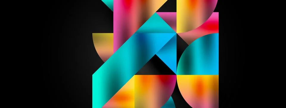 Mosaic pattern composition featuring harmonious interplay of triangles, lines Illustrazione stock