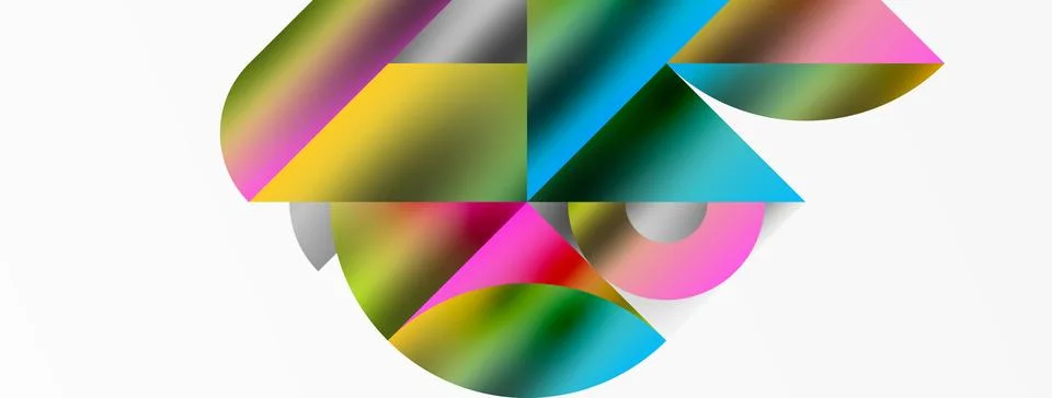 Mosaic pattern composition featuring harmonious interplay of triangles, lines Illustrazione stock