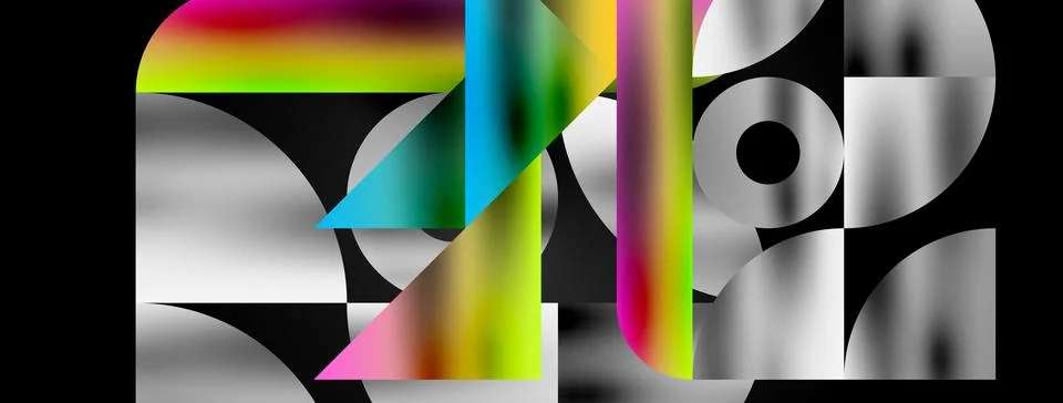 Mosaic pattern composition featuring harmonious interplay of triangles, lines Illustrazione stock