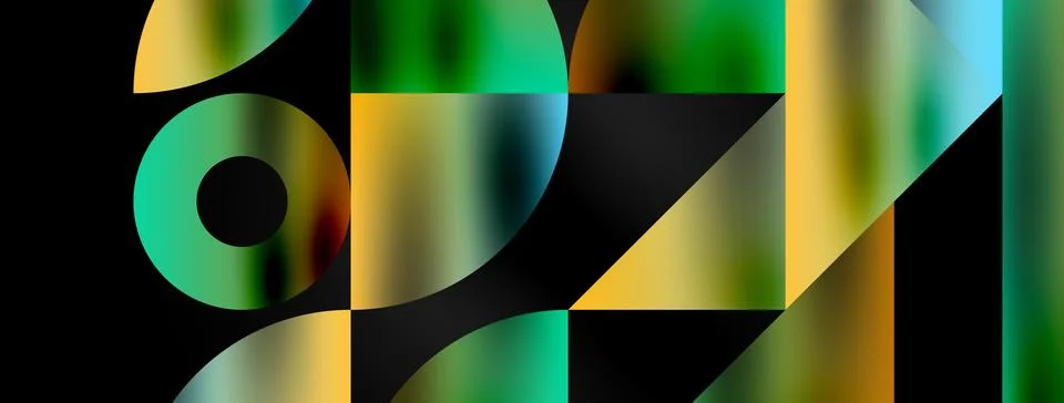 Mosaic pattern composition featuring harmonious interplay of triangles, lines Illustrazione stock