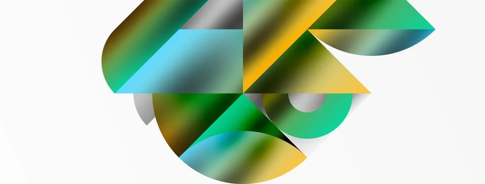 Mosaic pattern composition featuring harmonious interplay of triangles, lines Ilustración de archivo