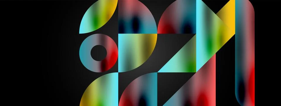 Mosaic pattern composition featuring harmonious interplay of triangles, lines Illustrazione stock