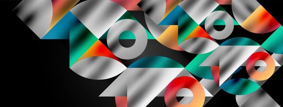 Mosaic pattern composition featuring harmonious interplay of triangles, lines Illustrazione stock