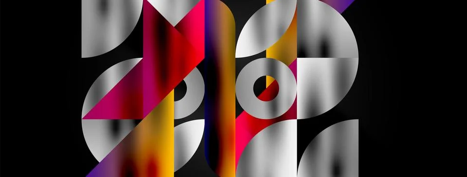 Mosaic pattern composition featuring harmonious interplay of triangles, lines Stockillustratie