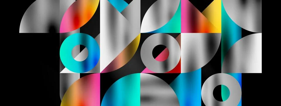 Mosaic pattern composition featuring harmonious interplay of triangles, lines Illustrazione stock