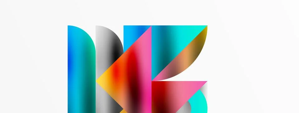 Mosaic pattern composition featuring harmonious interplay of triangles, lines 库存插图