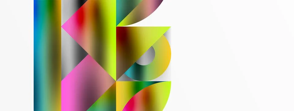 Mosaic pattern composition featuring harmonious interplay of triangles, lines Illustrazione stock