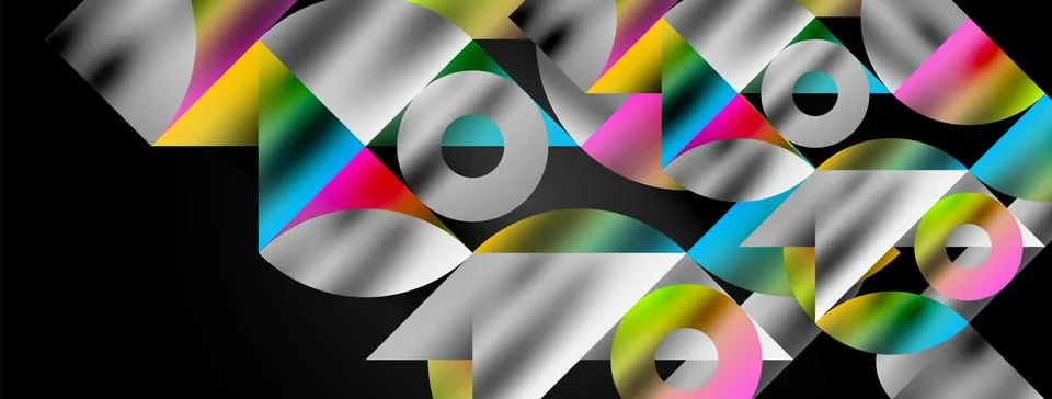 Mosaic pattern composition featuring harmonious interplay of triangles, lines Ilustración de archivo