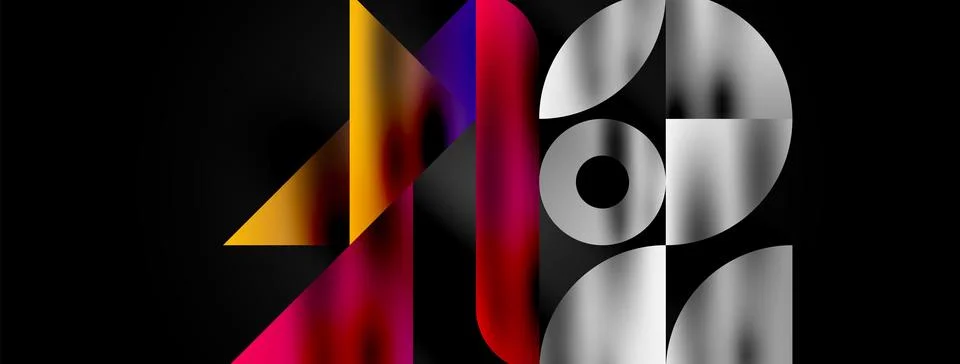 Mosaic pattern composition featuring harmonious interplay of triangles, lines 库存插图