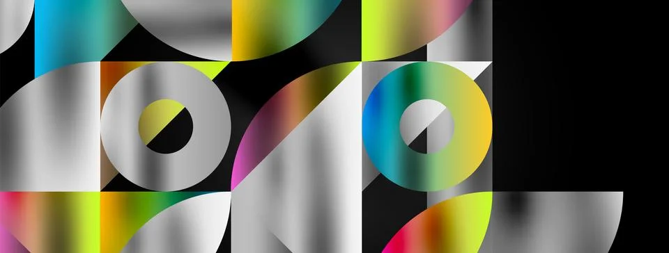 Mosaic pattern composition featuring harmonious interplay of triangles, lines 库存插图
