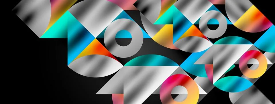 Mosaic pattern composition featuring harmonious interplay of triangles, lines Illustrazione stock