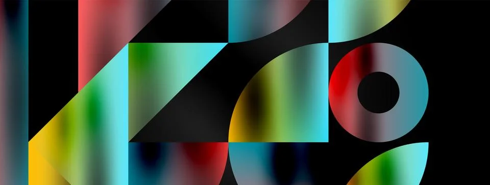 Mosaic pattern composition featuring harmonious interplay of triangles, lines Illustrazione stock