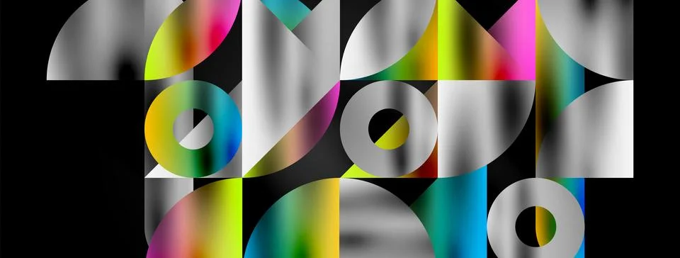 Mosaic pattern composition featuring harmonious interplay of triangles, lines Illustrazione stock