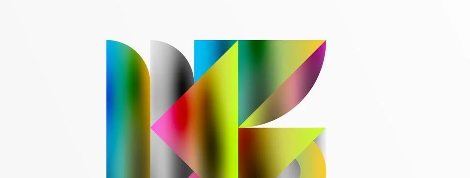 Mosaic pattern composition featuring harmonious interplay of triangles, lines 库存插图