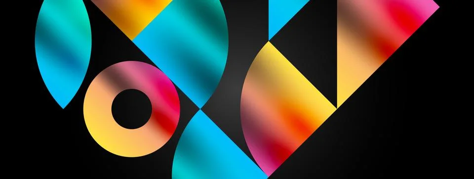 Mosaic pattern composition featuring harmonious interplay of triangles, lines 库存插图